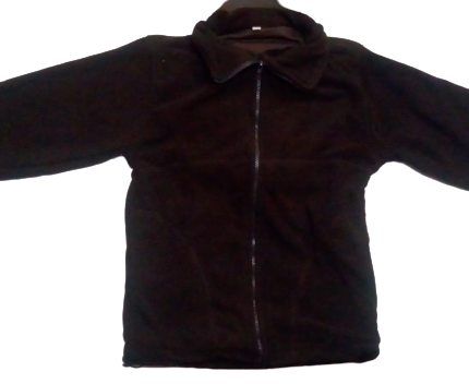 dark brown plain fleece jacket