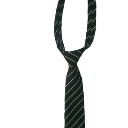 Green white striped Tie