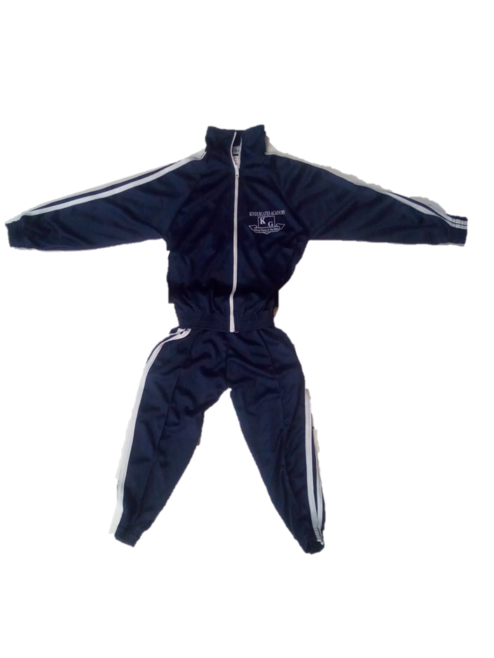 Navy blue white striped tracksuit with logo (Kindergate Academy) - Hope